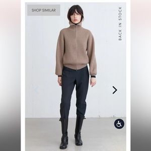 Oak + Fort High Neckline Zip Up Sweater